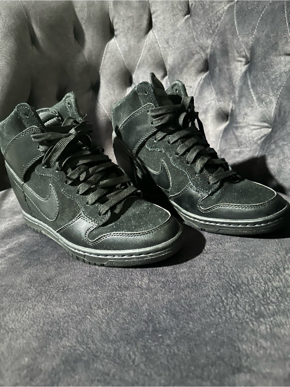 Nike Dunk Sky Hi Black High-Top Sneakers with Suede Accents